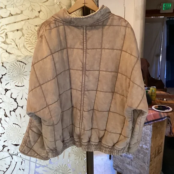 Free People Dolman Quilted Jacket M Champagne Diamonds - Picture 2 of 16